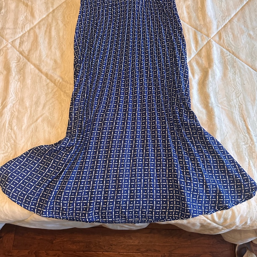 Next Tailoring Navy and White Patterned Skirt